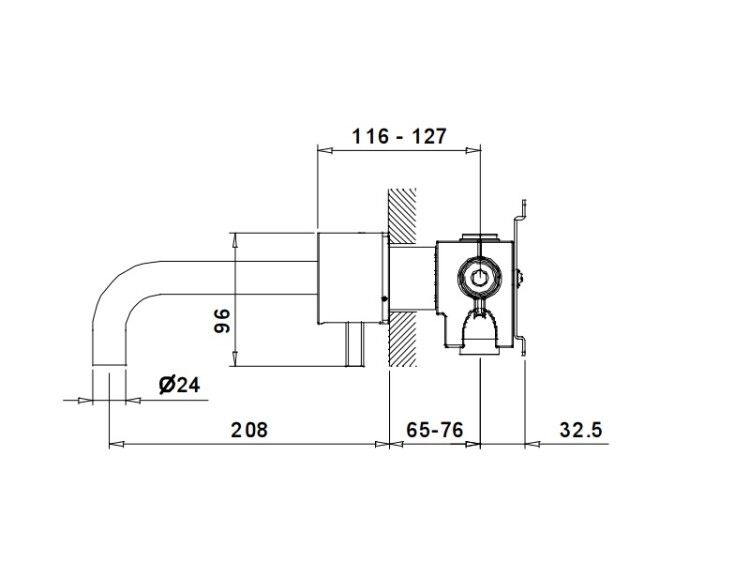 Смеситель для раковины Fantini Fukasawa встраиваемый Matt Copper PVD 27P9A613B