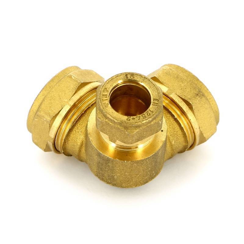 Тройник обжимной трехплоскостной Tiemme 22х15х22 мм 1000196