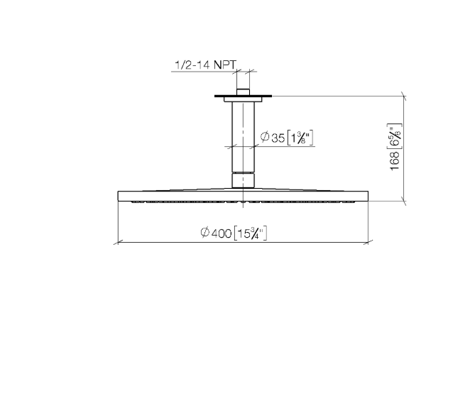 Верхний душ Dornbracht 400x400 мм потолочный цвет платина 2869997008