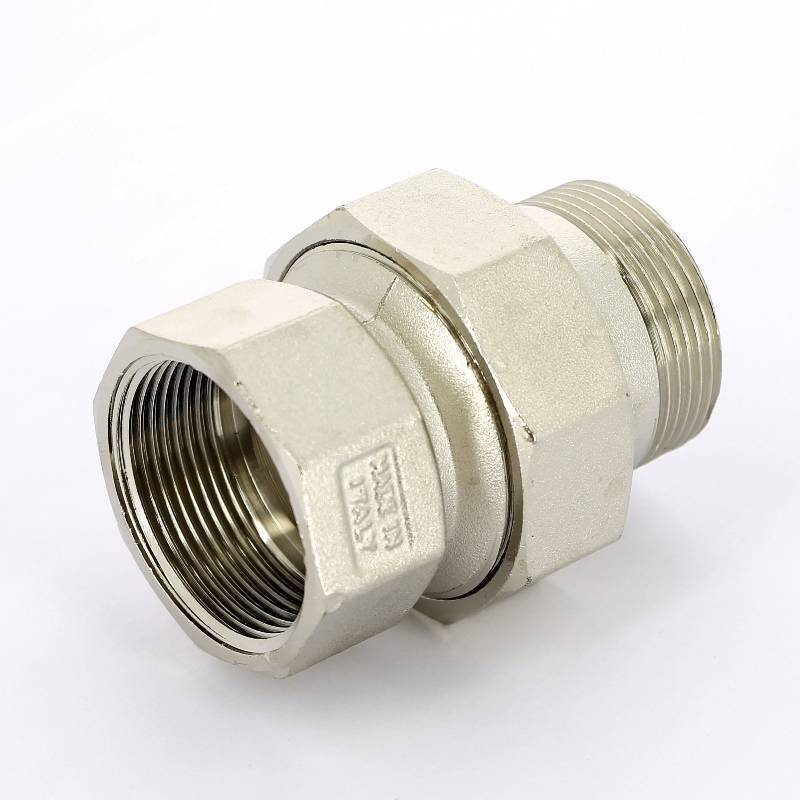 Разъемное соединение Tiemme 1 1/2 НВ прямое никелированное с прокладкой O-ring 1500251