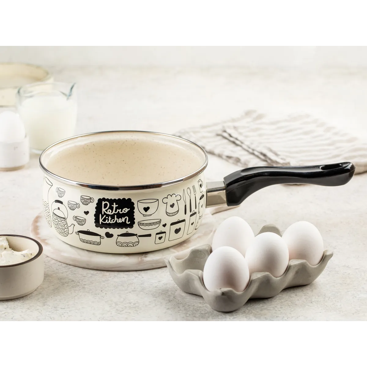 Ковш эмалированный Metrot Ретро 1.6 л 7292