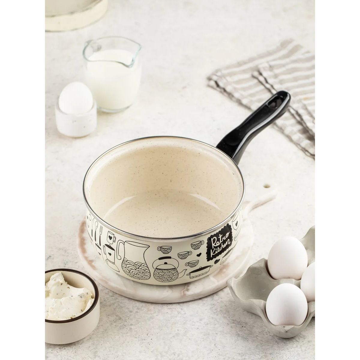 Ковш эмалированный Metrot Ретро 1.6 л 7292