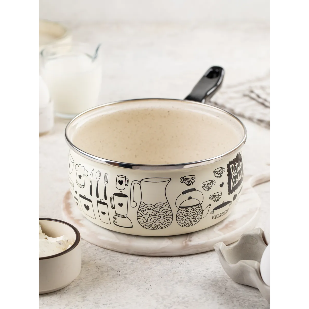 Ковш эмалированный Metrot Ретро 1.6 л 7292