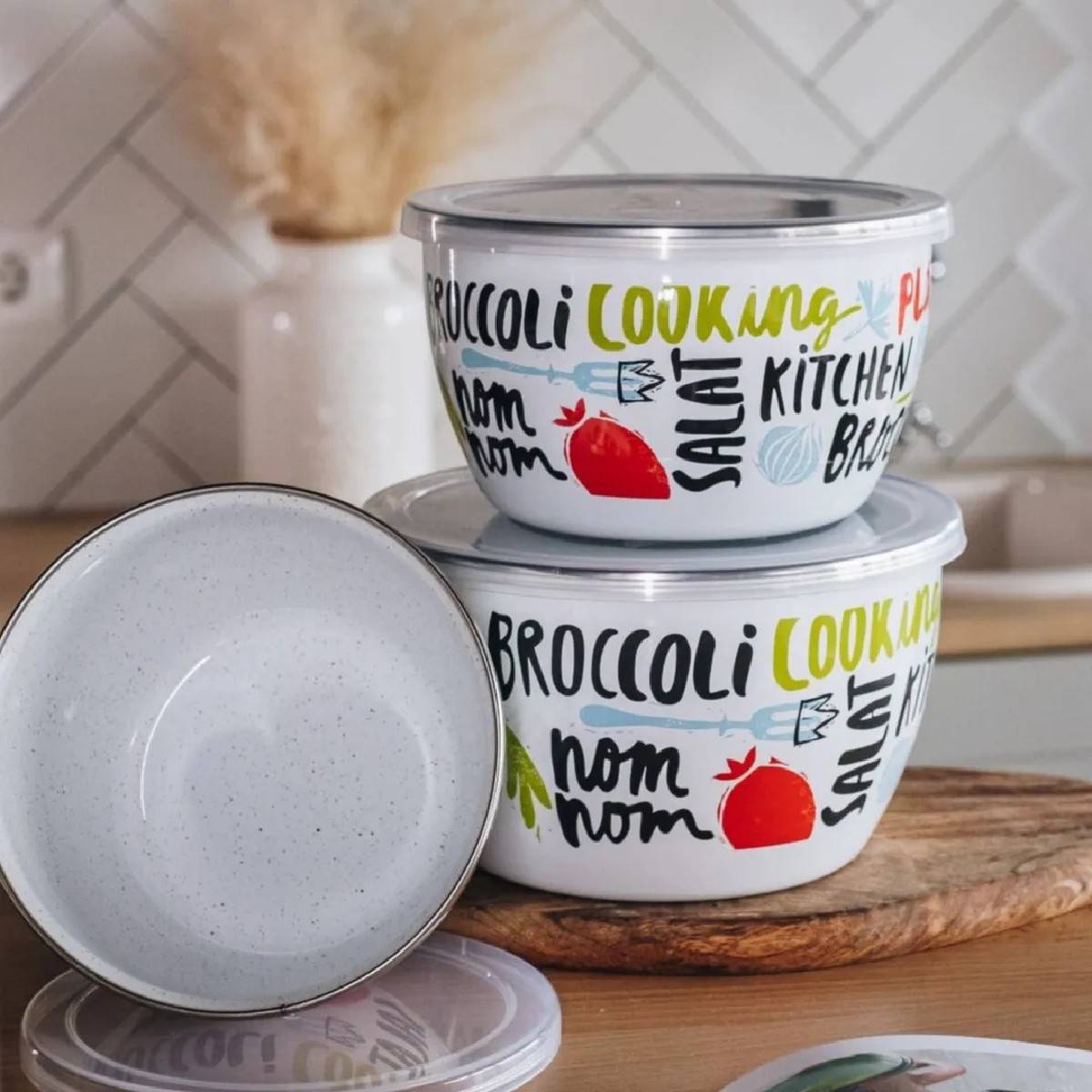 Миска эмалированная Metrot Брокколи 2.4 л 7353