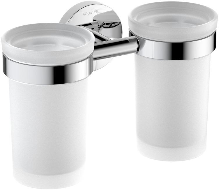Стакан с держателем двойной Aquanet Europa хром AQ4117CR