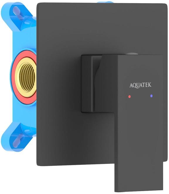 Смеситель для душа Aquanet Libra встраиваемый 1 режим комплект черный матовый AQ1666MB