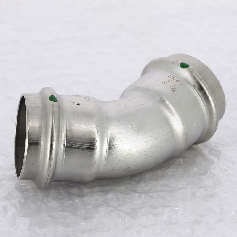 Угольник пресс 45° Viega Sanpress Inox 42 мм нержавеющая сталь 435363