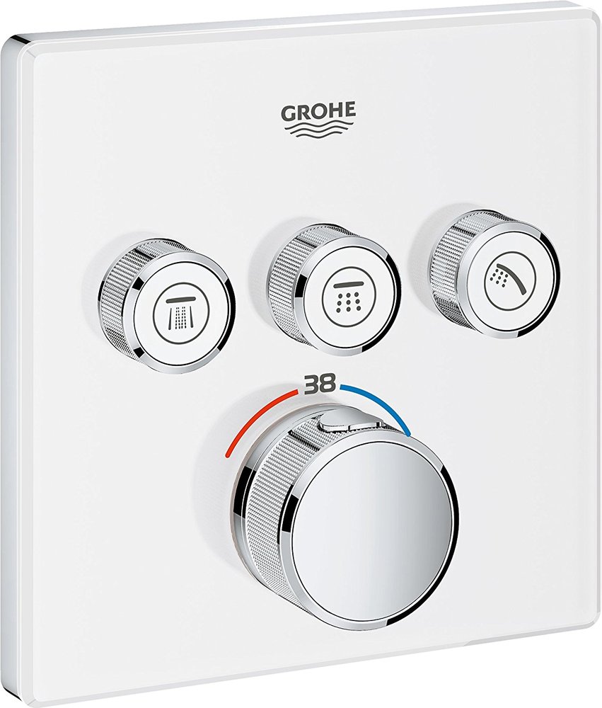 Термостат для душа GROHE Grohtherm SmartControl внешняя часть на 3 выхода белая луна 29157LS0