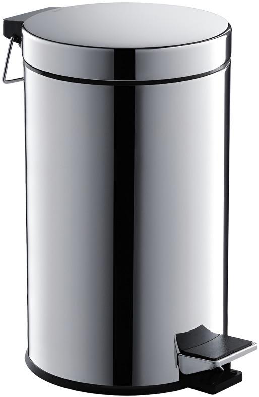 Корзина для мусора с педалью Aquatek 8 л полированный хром AQ4992CR