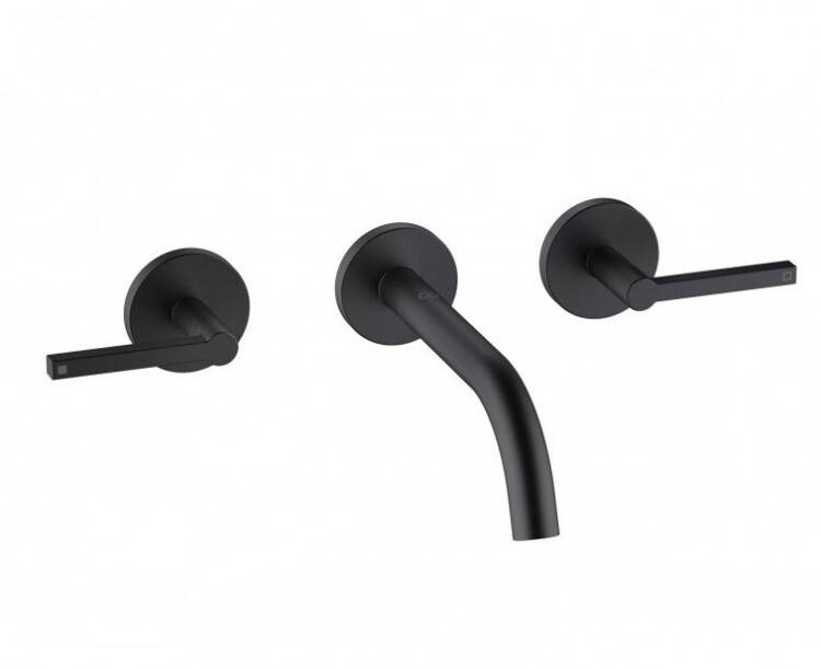 Смеситель для раковины Kludi Nova Fonte Puristic на 3 отверстия черный матовый 201443915
