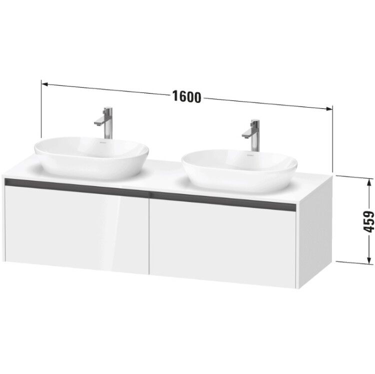 Тумба под раковину Duravit Ketho.2 подвесная 1600x550x459 мм белый K24889B22220000