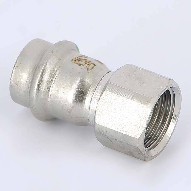 Муфта пресс с накидной гайкой Viega Sanpress Inox 18x1/2 нержавеющая сталь 437596