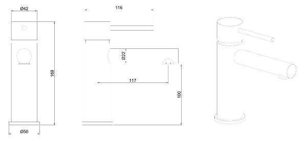 Смеситель для раковины Allen Brau Glority хром 5.51001-00
