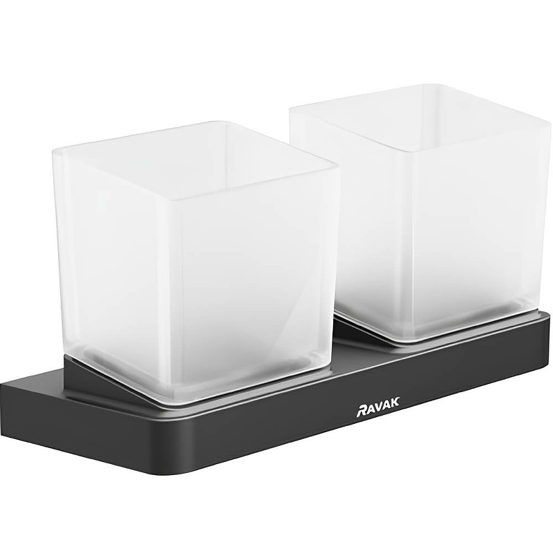 Держатель с двумя стаканами Ravak 10° TD 220.20 черный X07P558