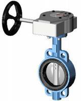 Затвор дисковый поворотный TECOFI Tecfly межфланцевый PN25 DN250 диск чугун манжета EPDM с редуктором VP445808EP0250