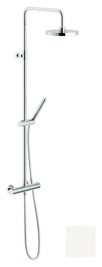 Душевая система термостатическая Paffoni LIVE верхний душ 200 мм матовый белый LV00030/50WM