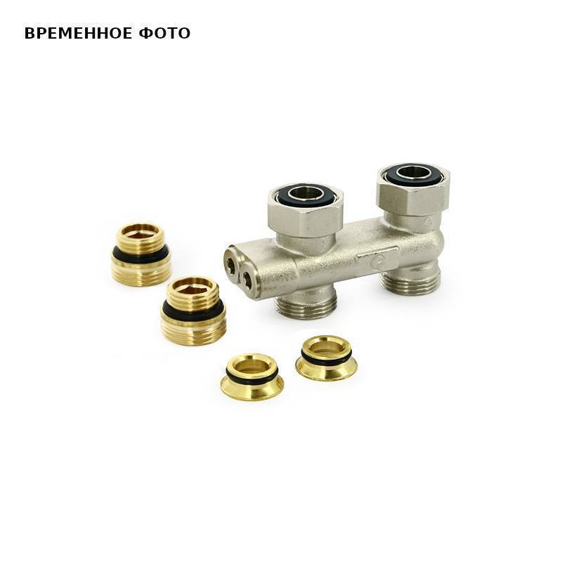 Узел радиаторный прямой перекрестный Uni-Fitt 3/4 EK x 3/4 EK со встроенными вентилями 196N3301