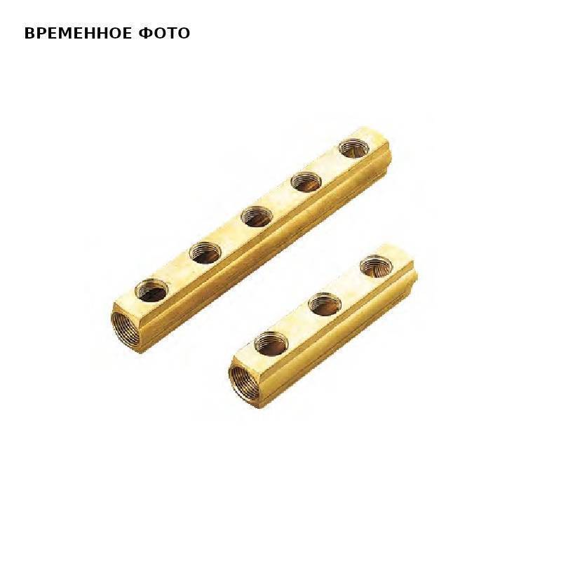 Коллектор магистральный Tiemme 1 ВВ 8 выходов 1/2 В 50 мм с отверстием 3/8 1970037