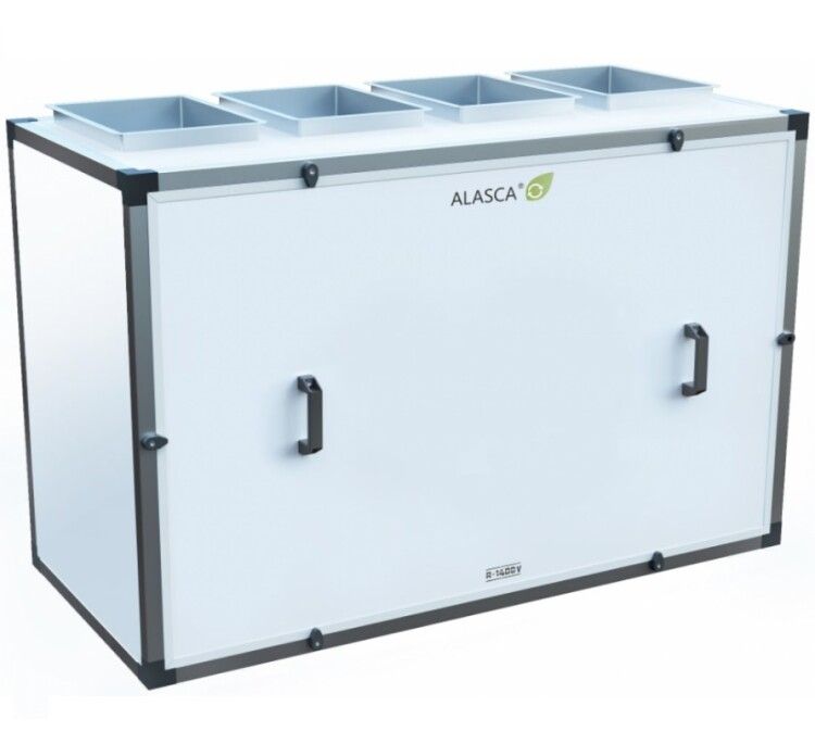 R1400V AC W Pro, Вентиляционная установка Alasca R приточно-вытяжная с энтальпийным пластинчатым рекуператором   смес. узел, заслонки, датчики