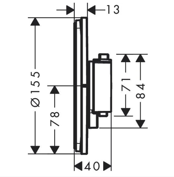 Смеситель для душа термостатический Hansgrohe ShowerSelect Comfort S на 2 потребителя бронза шлифованная 15554140