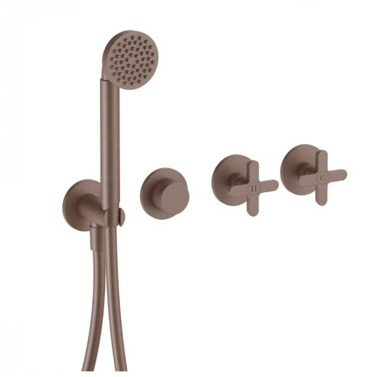 Смеситель для ванны и душа Fantini Icona Classic встраиваемый Matt Copper PVD 53P9R017B