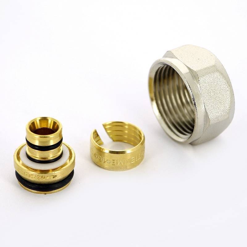 Соединитель обжимной Tiemme евроконус для металлопластиковой трубы 16(2.0)х3/4 EK 1440G0002