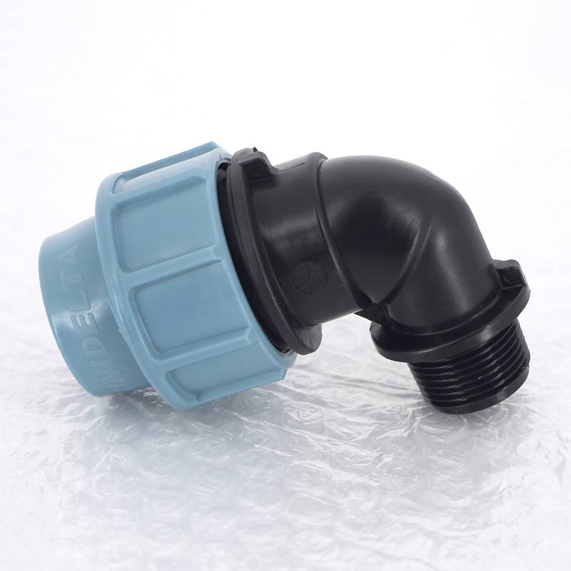 Угольник обжимной для труб ПНД Unidelta Deltone 25х3/4 наружная резьба 1008025003