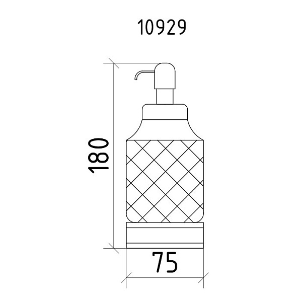 Дозатор для жидкого мыла Boheme Royal Cristal настольный хром 10929-CR