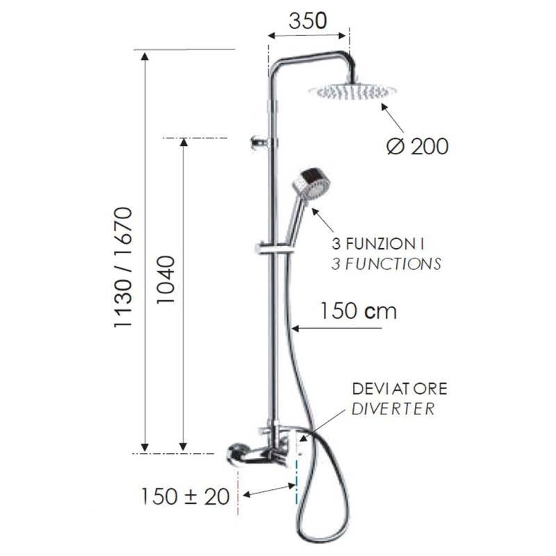 Душевая система для душа Remer Winner верхний душ 20 см хром W37AUFM20