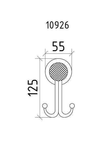 Крючок для ванной двойной Boheme Royal Cristal хром 10926-CR-B