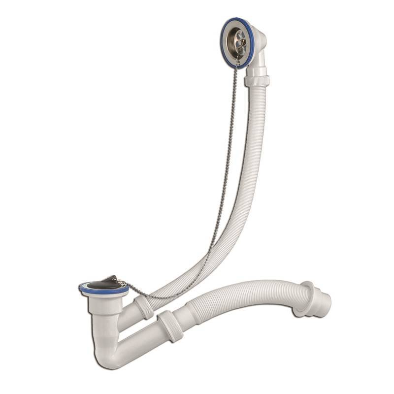 Слив-перелив для ванны Wirquin Элит 1 1/2 x 50/40 мм с нержавеющей чашкой D70 мм 30980652