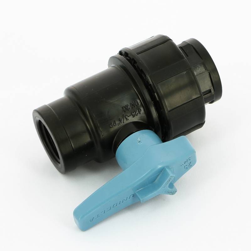 Кран компрессионный Unidelta ВВ 3/4 дюйма для труб ПНД 1073003003001