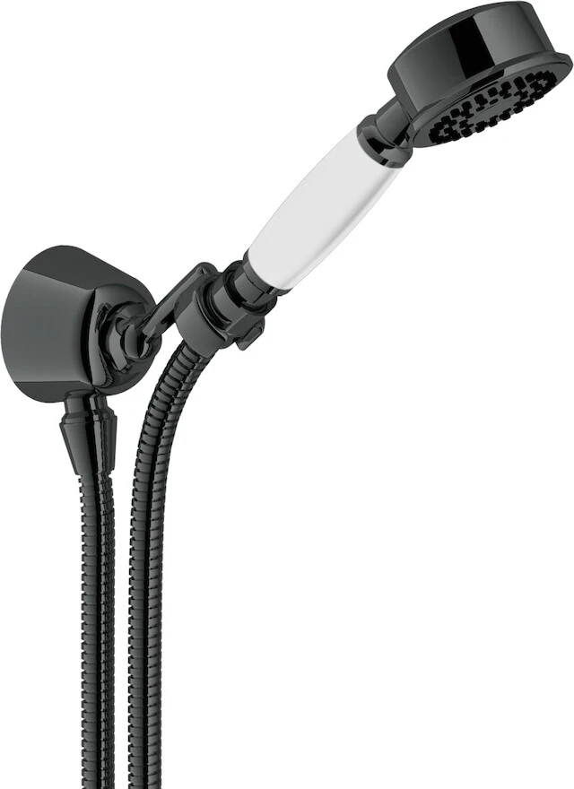 Душевой набор с шланговым подсоединением Nobili AD143/7FLP черный глянцевый