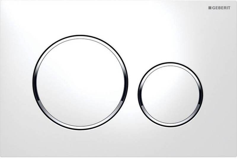 Клавиша смыва Geberit Sigma20 двойной смыв белый/глянцевый хром 115.882.KJ.1