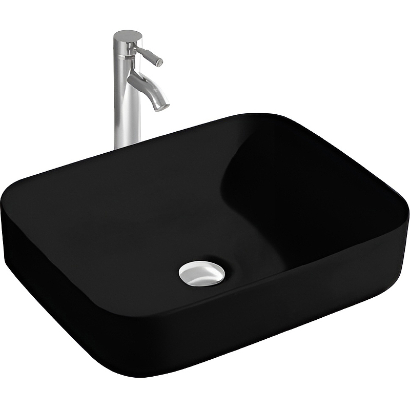 Раковина накладная Aquanet Вега 500x390x130 мм матовый черный AQ5515-MB