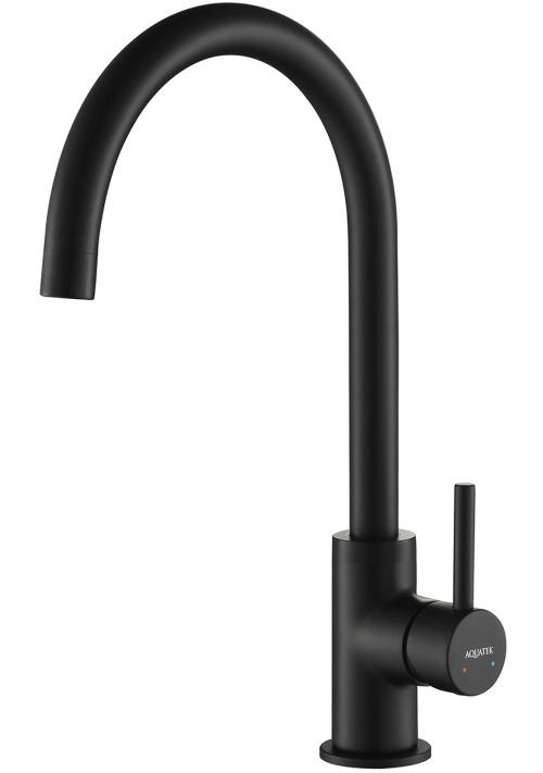 Смеситель для кухни Aquanet Европа матовый черный AQ1382MB