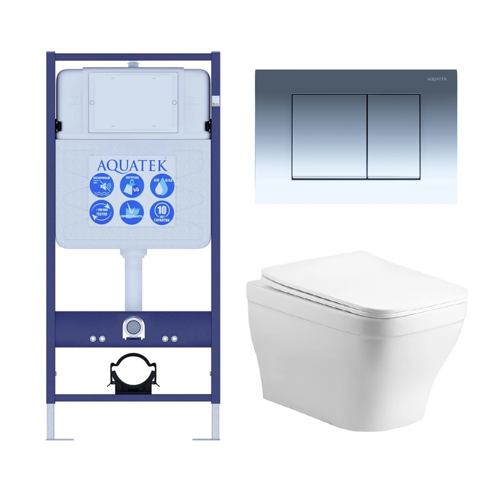 Комплект инсталляции 4 в 1 AQUATEK АМАДЕО cm (рама INS-0000012, кнопка KDI-0000010, унитаз AQ1180-00) cm-010