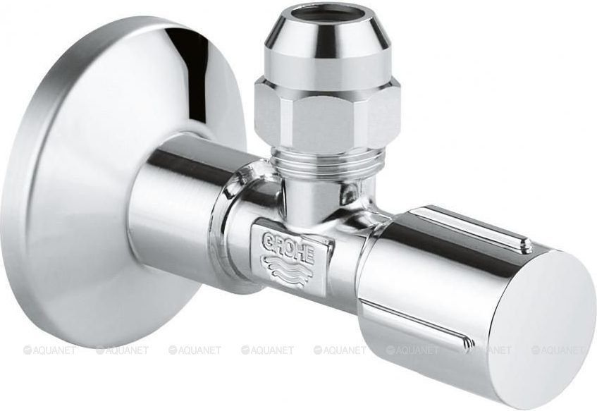 Вентиль угловой Grohe с металлической розеткой 1/2 x 3/8 хром 22037000