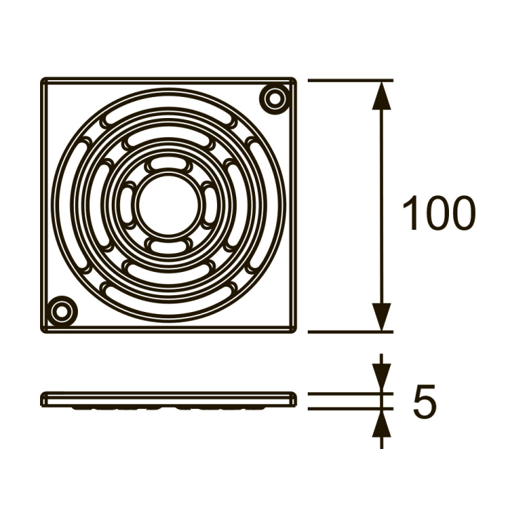 Решетка для трапа TECEdrainpoint S Basic 100x100 мм полированная нержавеющая сталь 3665000