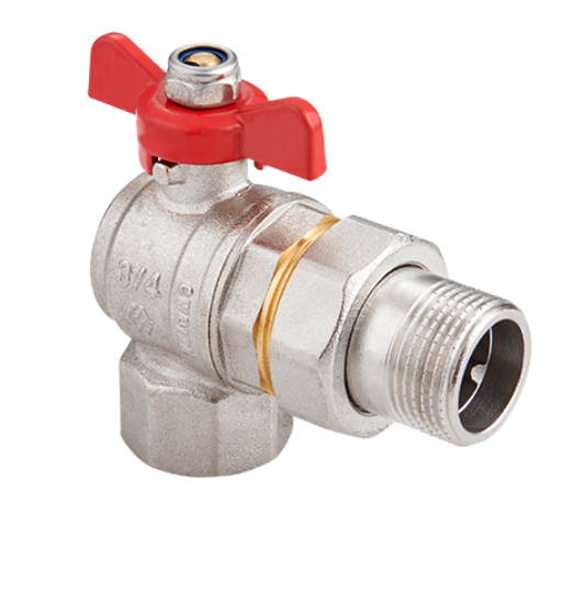 Кран шаровой угловой Hogert Technik Premium ГОСТ 3/4 НВ PN 40 бабочка с полусгоном BV92205