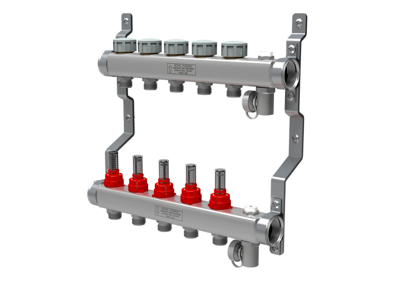 Коллекторная группа с расходомерами Royal Thermo RTE 50.108 1х3/4 8 выходов RTE 50.108