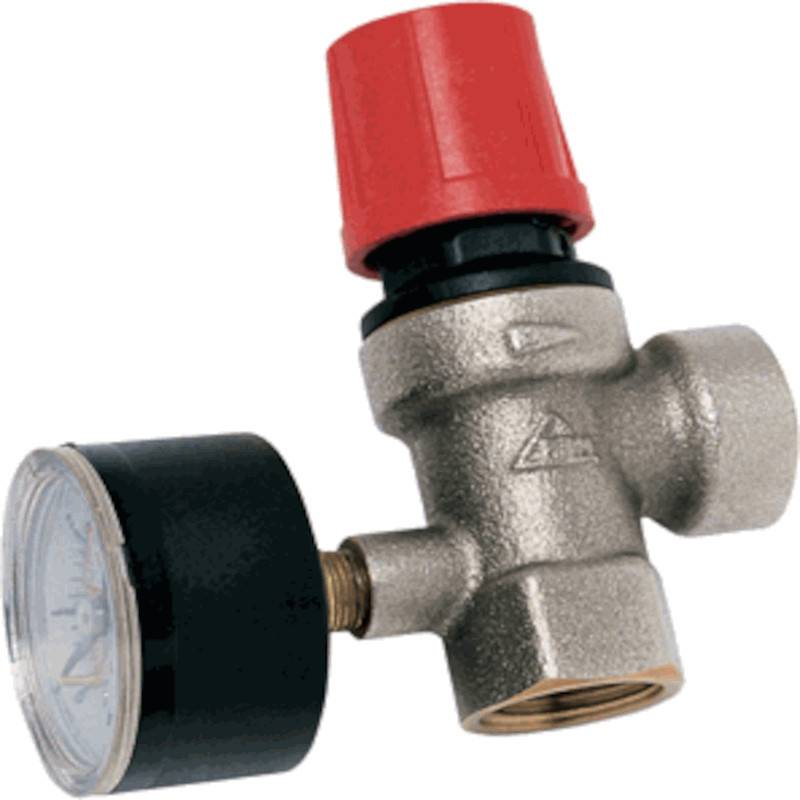 Клапан предохранительный мембранный RBM Серия 353 1/2 1.5 бар с манометром 3530410