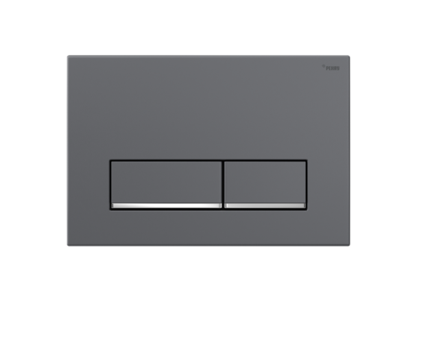 Панель смыва, РЕХАУ, NOVA LONG 002, для унитаза, шгв 245-12.1-165, с прямоугольными клавишами, пластик, цвет-графит матовый/хром глянцевый