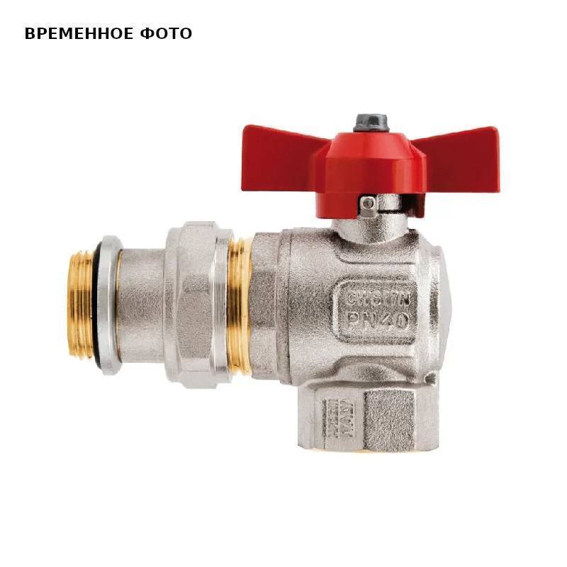 Кран шаровой угловой Itap IDEAL 1 НВ с американкой и уплотнением ручка-бабочка 098S0100