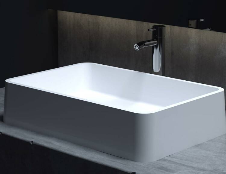 Раковина накладная Salini Gloria 595х395х125 мм белый матовый 1102207M