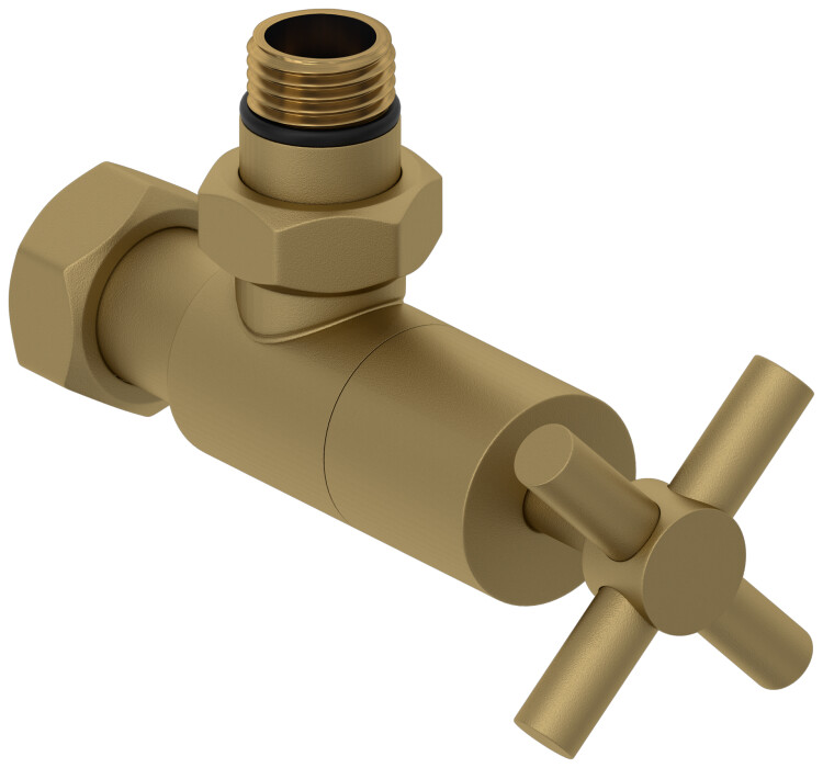 Вентиль Сунержа угловой Крест G 1/2 x G 3/4 золото матовое 03214081234