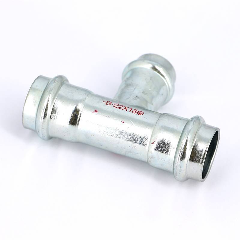 Тройник пресс IBP >B< Press Carbon 22х18х22 мм оцинкованная сталь PC5130 0221822