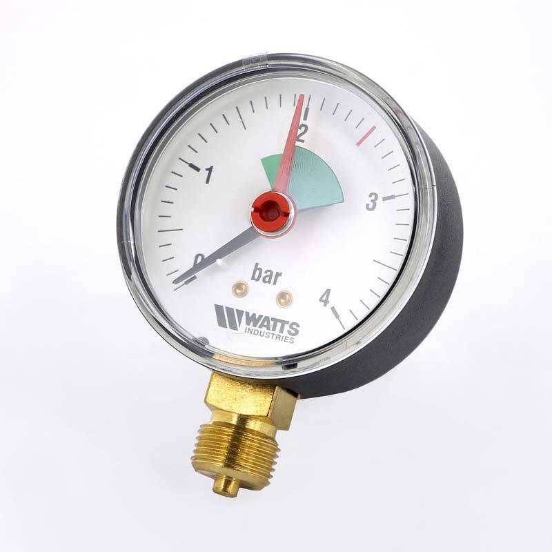 Манометр радиальный Watts F+R201 63 мм 3/8 4 бар с указателем предела 10007736