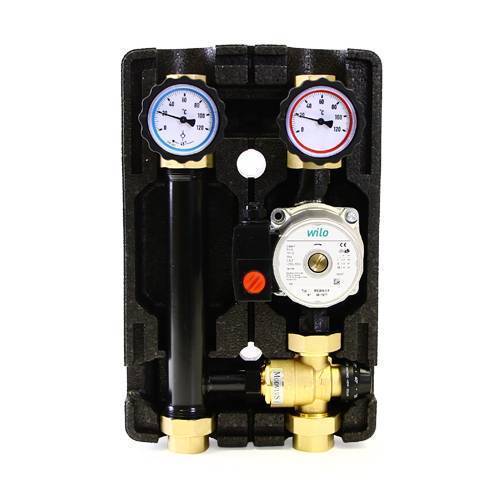Насосно-смесительная группа Uni-Fitt DN25 с термосмесителем и насосом Wilo Star RS 25/6 180 491W2500.IT