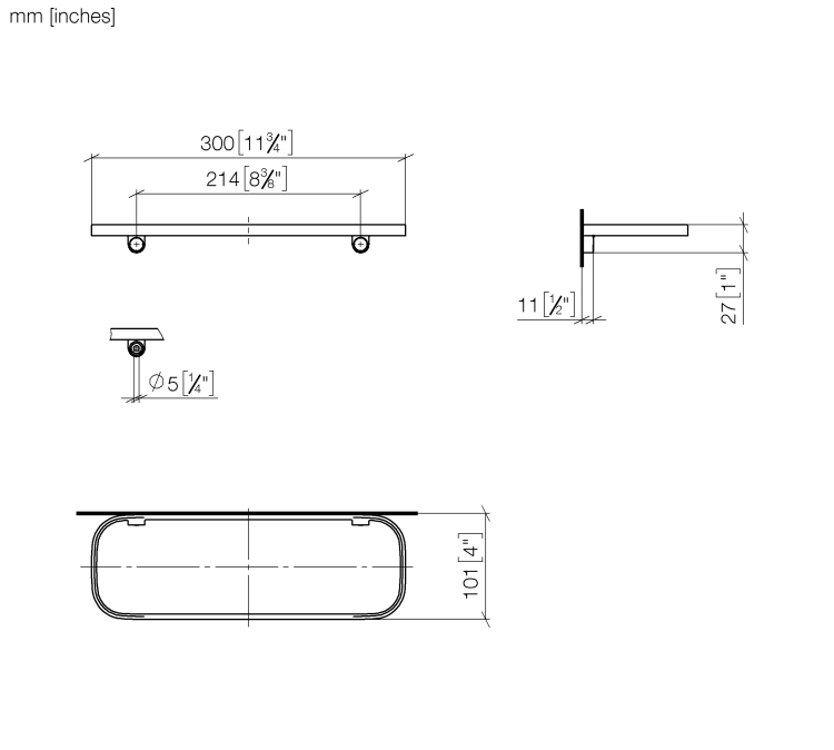 Полка Dornbracht IMO настенная 300x101 мм цвет черный матовый 8348297033